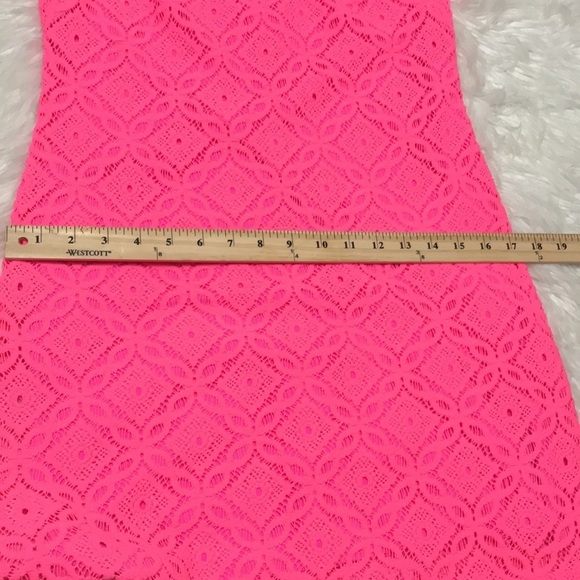 Lilly Pulitzer Pink Trellis Lace Dress Sz XS - Picture 4 of 11